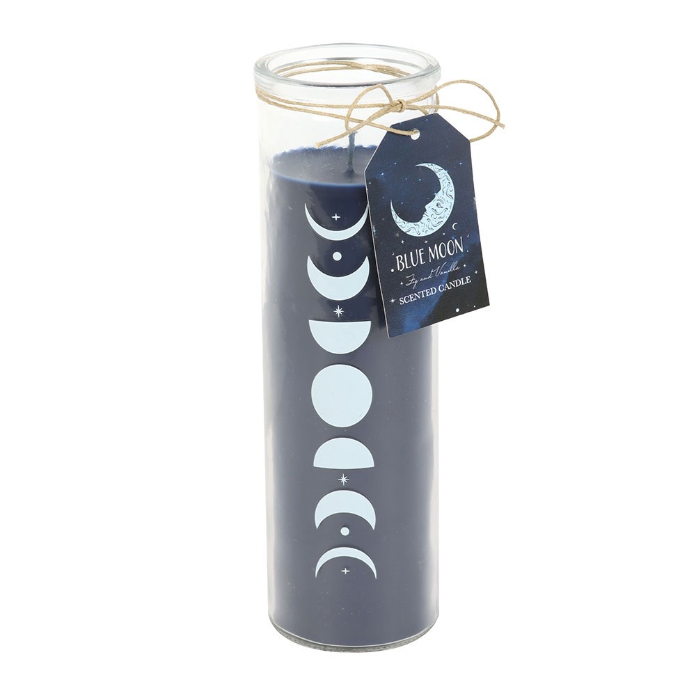 Something Different - Blue Moon Phase Fig & Vanilla Scented Glass Tube Geurkaars - Blauw